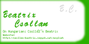 beatrix csollan business card